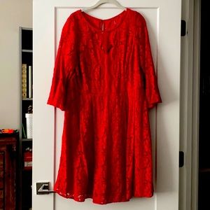Red lace dress